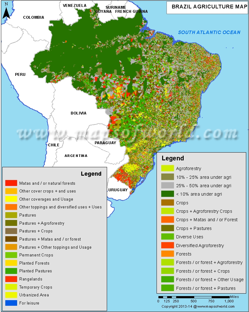 Brazil Agriculture Map Agriculture in Brazil Map