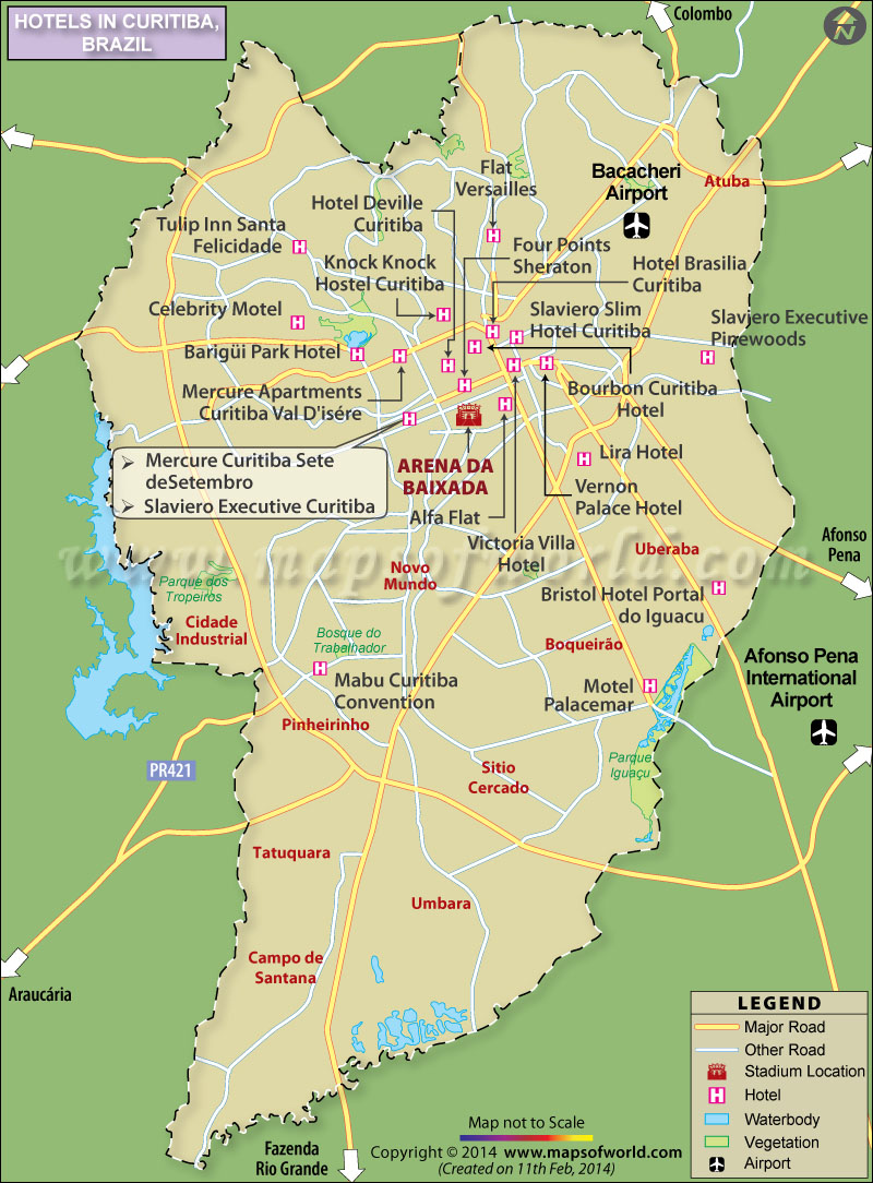 Curitiba Hotels Map Map of Hotels in Curitiba City