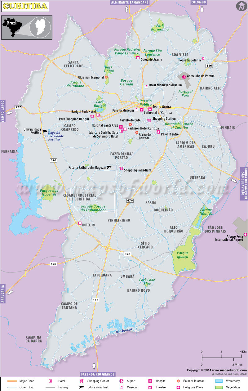 Curitiba Brazil Map Curitiba City Map
