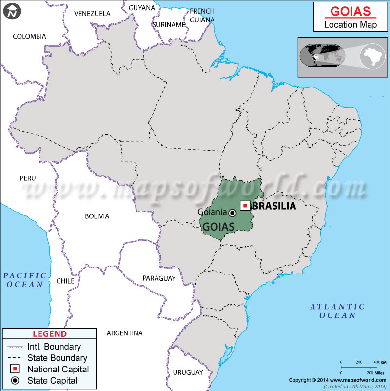 Where is Goias Located in Brazil Map