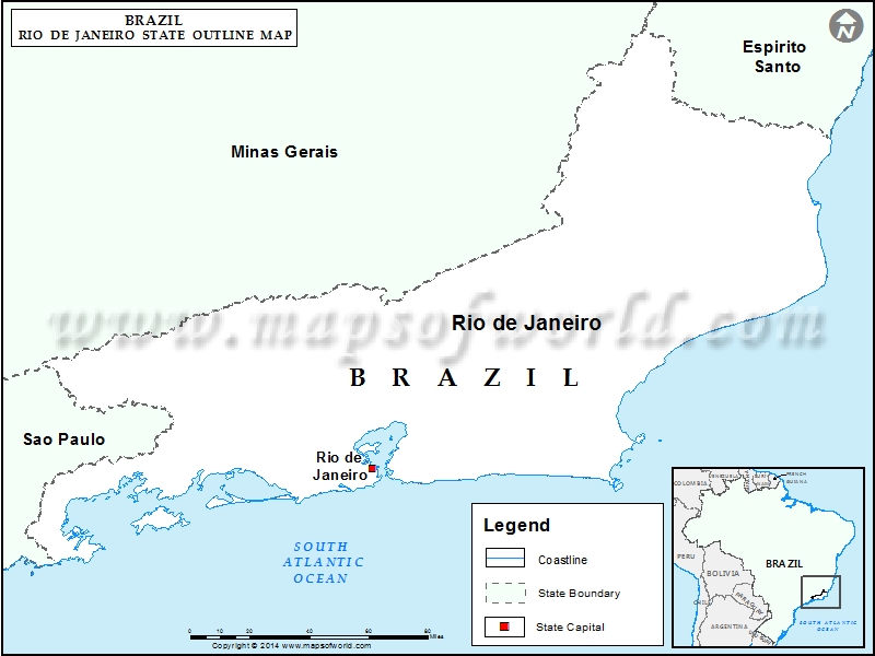 Rio De Janeiro Map Outline
