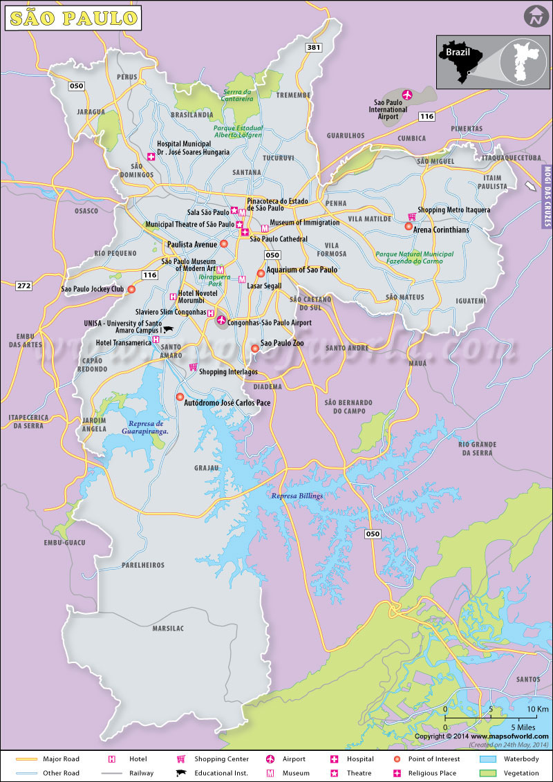 Sao Paulo Map Sao Paulo Brazil Map