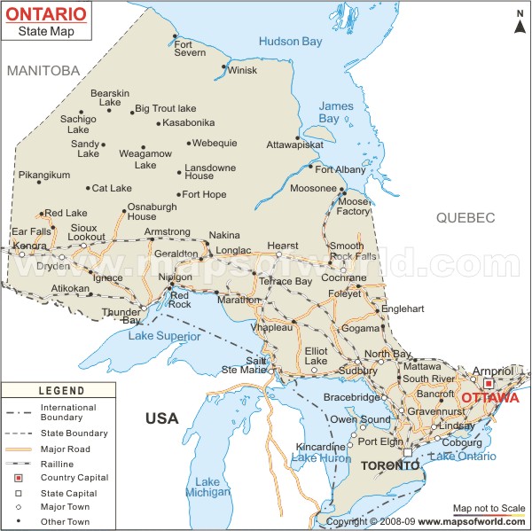 Map of Ontario Map of Ontario Canada