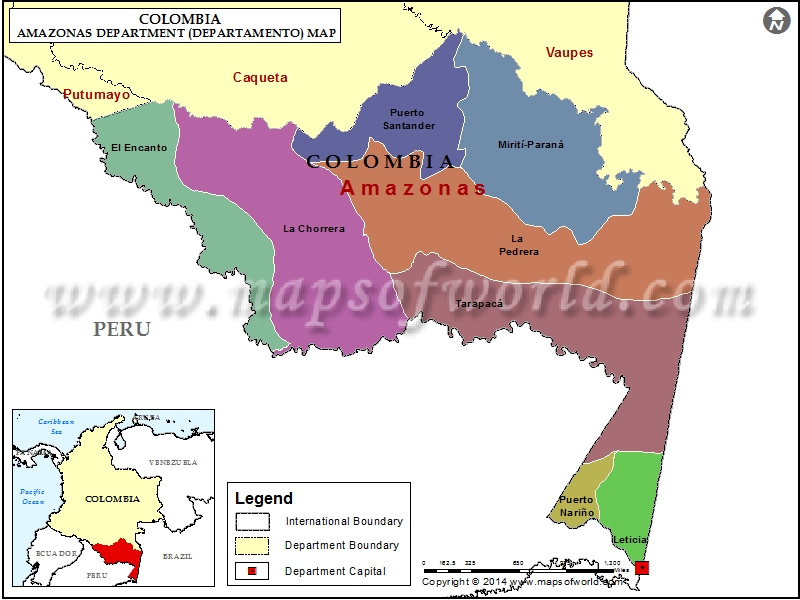 Map of Amazonas Department