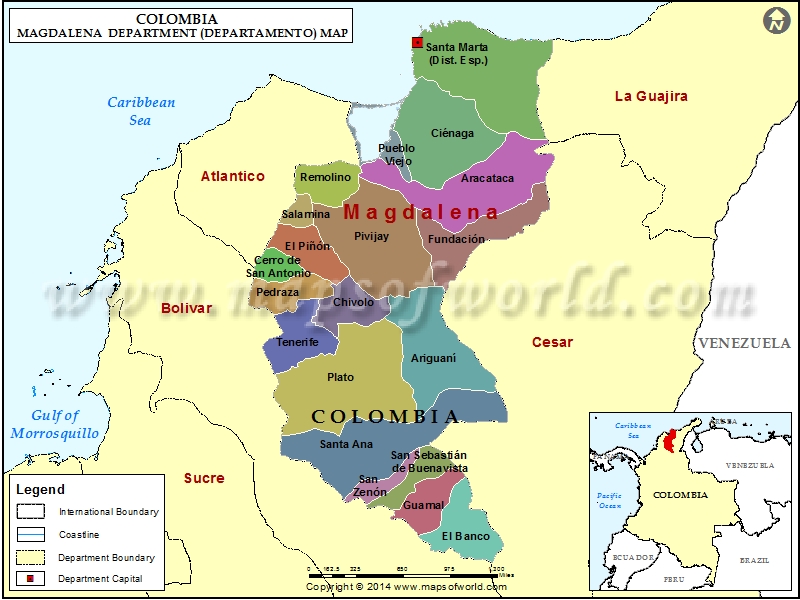 Magdalena Colombia Mapa