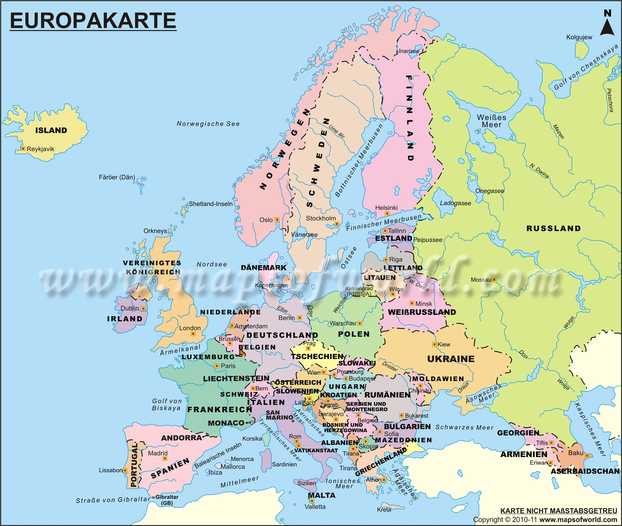 Große Europakarte Große Europakarte Bild