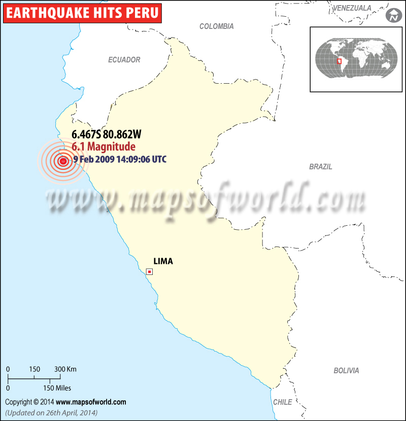 Earthquakes in Peru Areas affected by Earthquakes in Peru