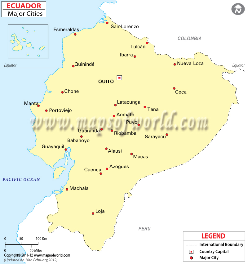 Cities in Ecuador Ecuador City Map