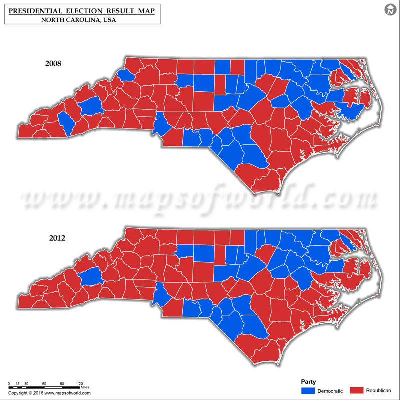 North Carolina Election Results 2016 Map, County Results, Live Updates