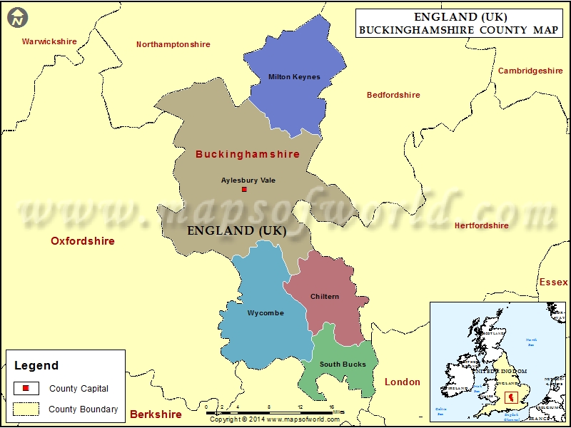 Buckinghamshire County Map County of Buckinghamshire Map