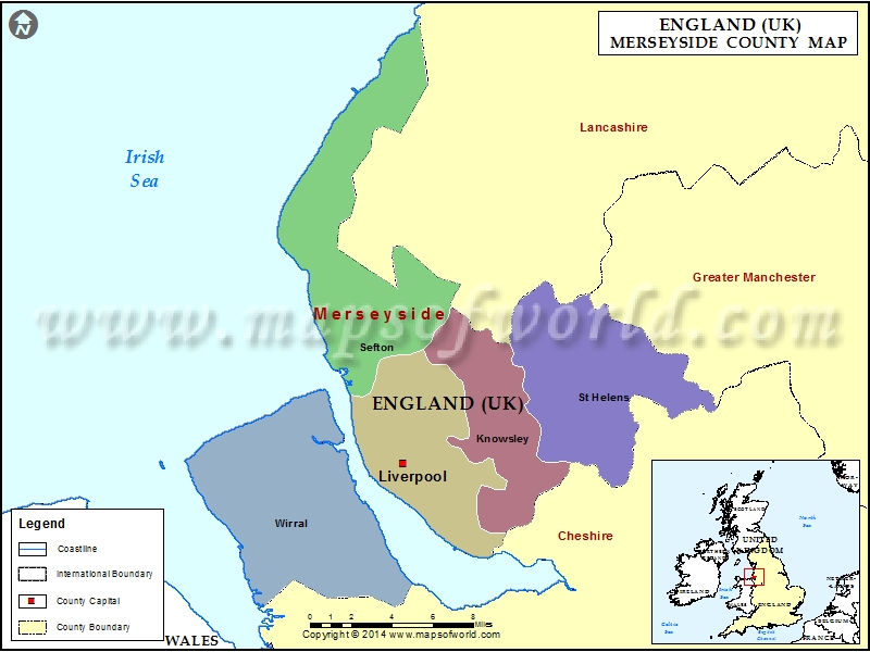 Merseyside County Map