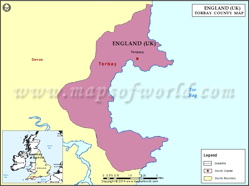 Torbay County Map Map of Torbay County