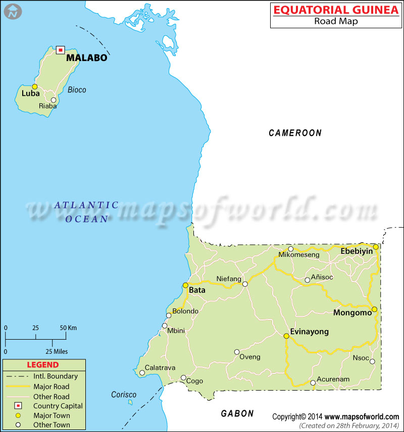 Equatorial Guinea Road Map
