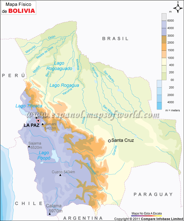 El Mapa Físico de Bolivia