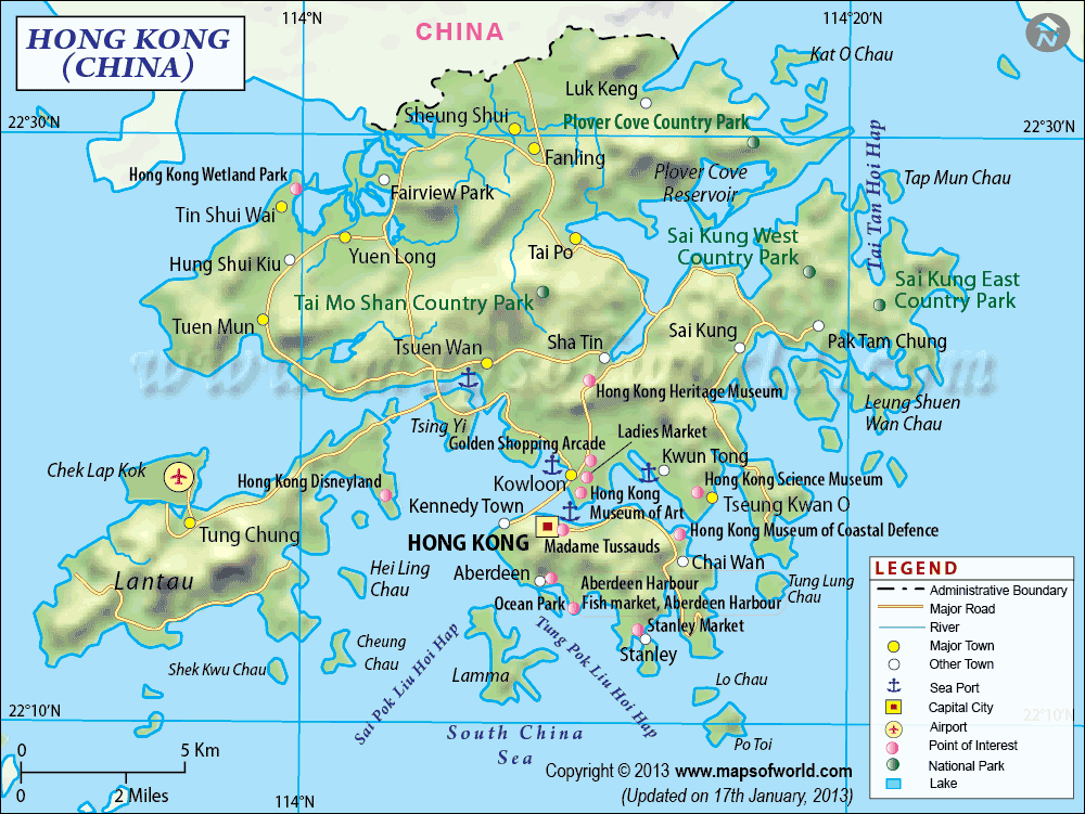 Mapa de Hong Kong Mapa de Hong Kong