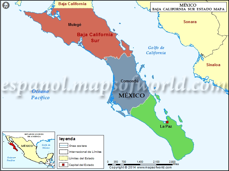 Mapa de Baja California Estado de Baja California Mexico