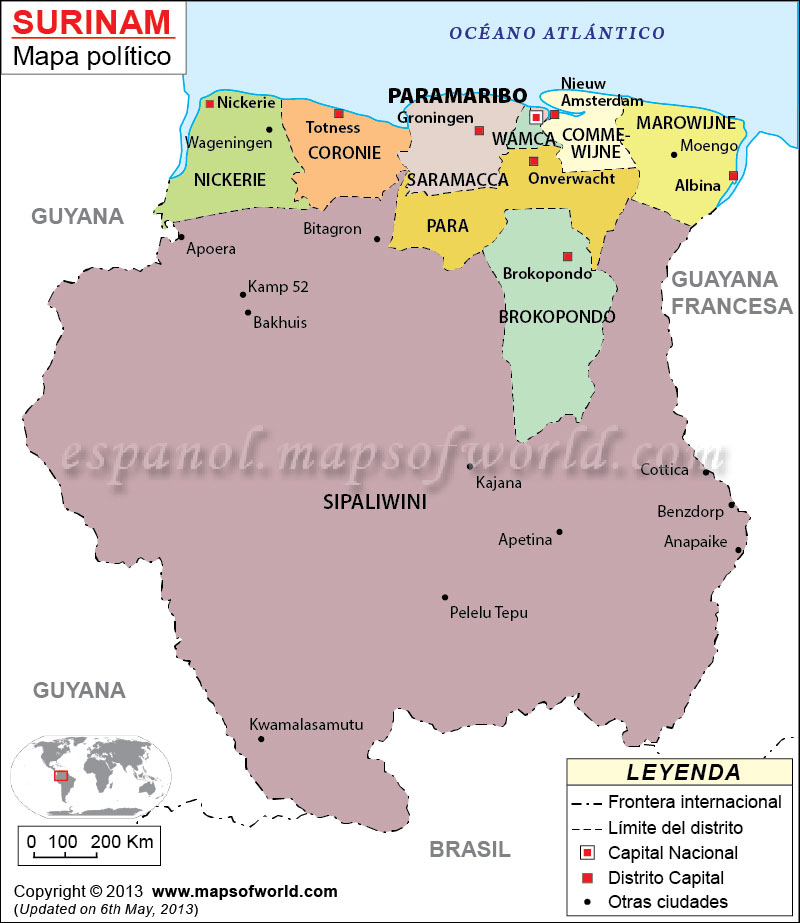 Mapa De Surinam