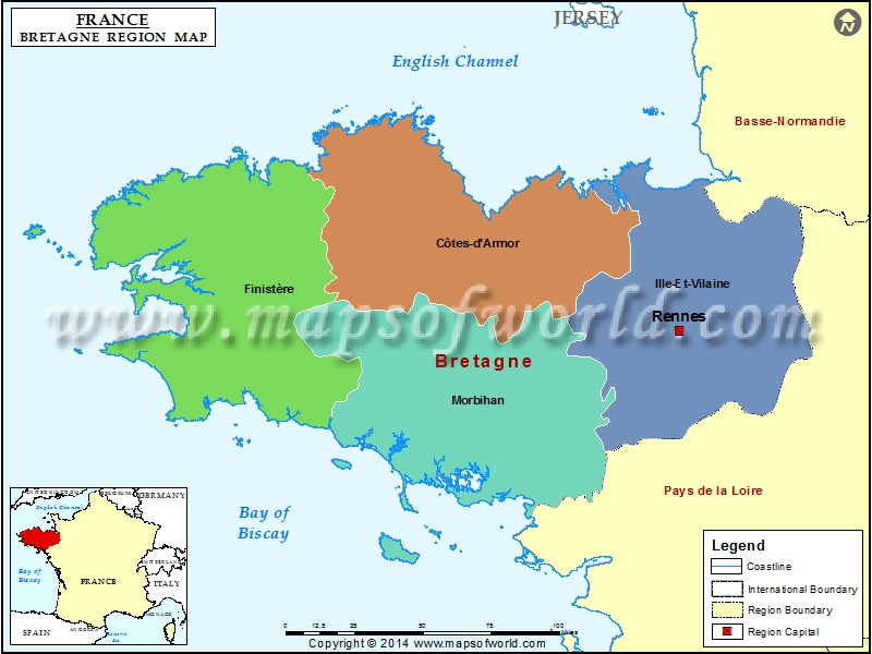 Bretagne France Map Bretagne Map