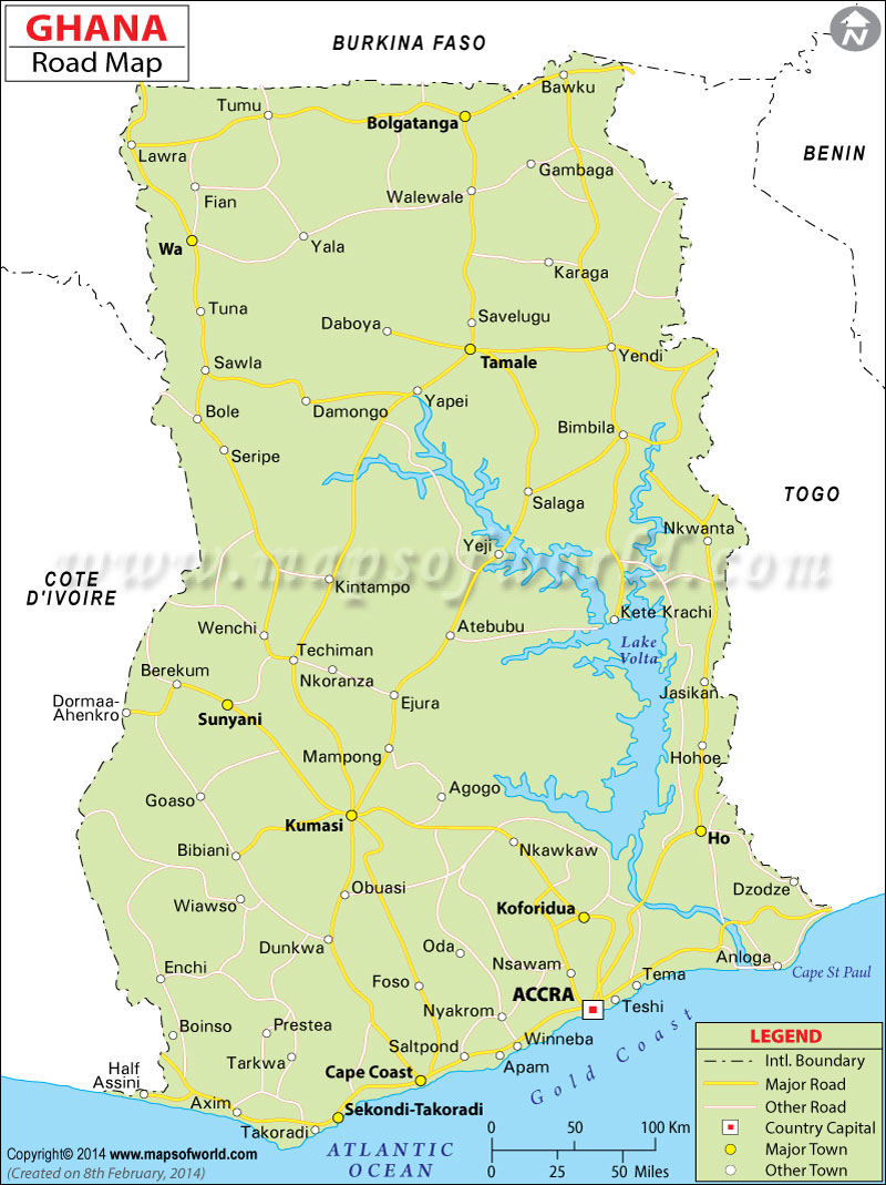 Road Map of Ghana