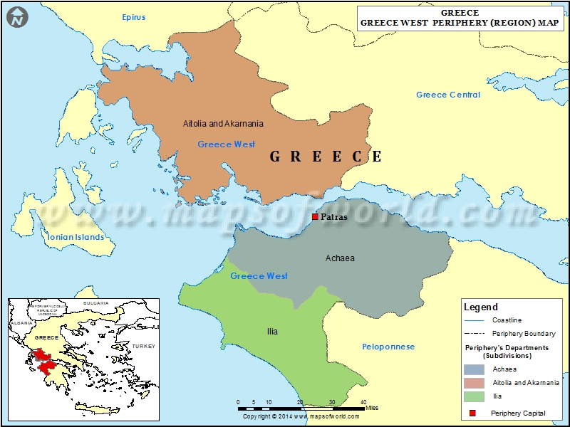 Western Greece Map Map of Western Greece