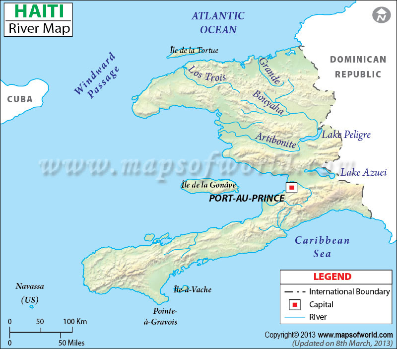 Haiti Rivers Map