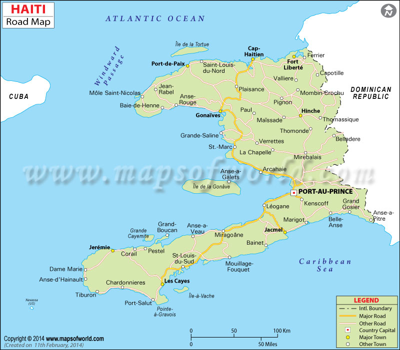 Road Map of Haiti