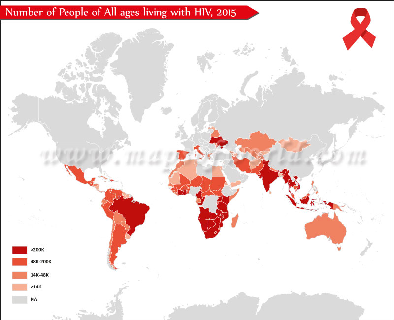 Countries With the Largest Number of People Living With AIDS Our World