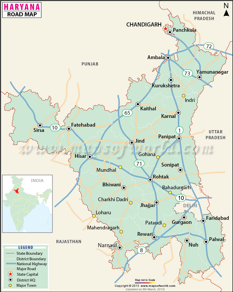 Road Map Haryana Wayne Baisey