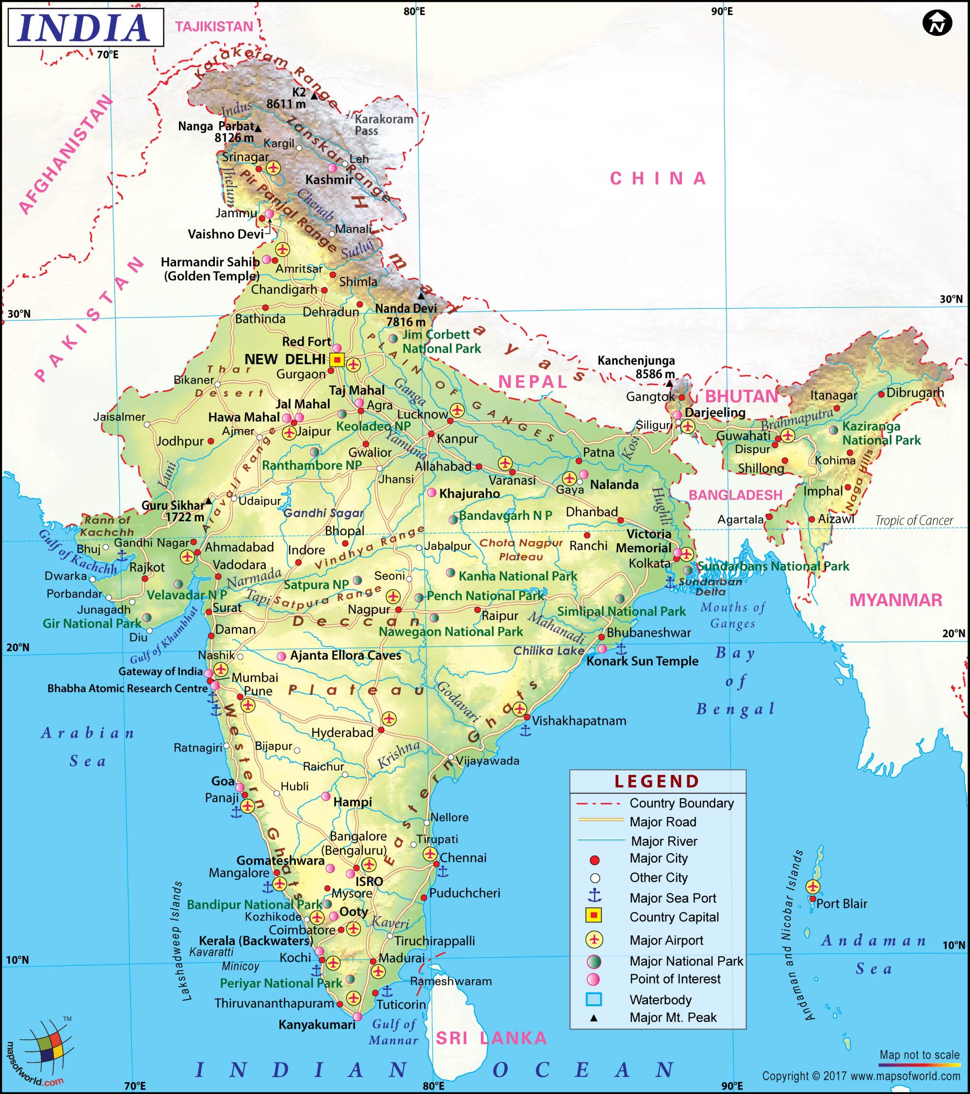 Geographical Map Of India Hd Images Geography For Kids: India