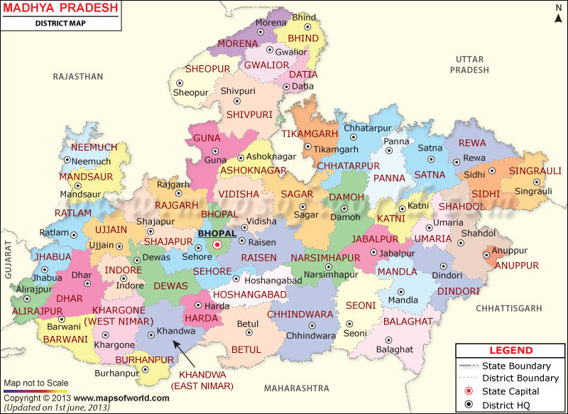 Mp Map District Wise Madhya Pradesh Map, Districts in Madhya Pradesh