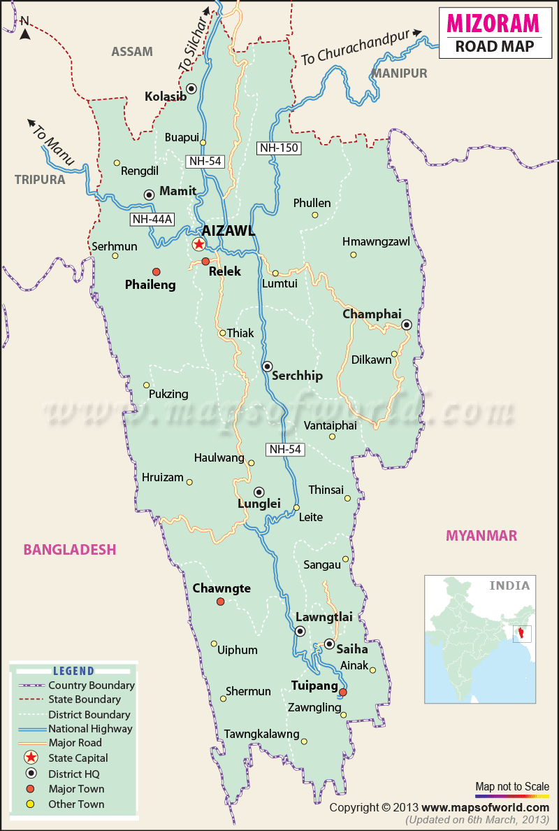 Mizoram Road Map