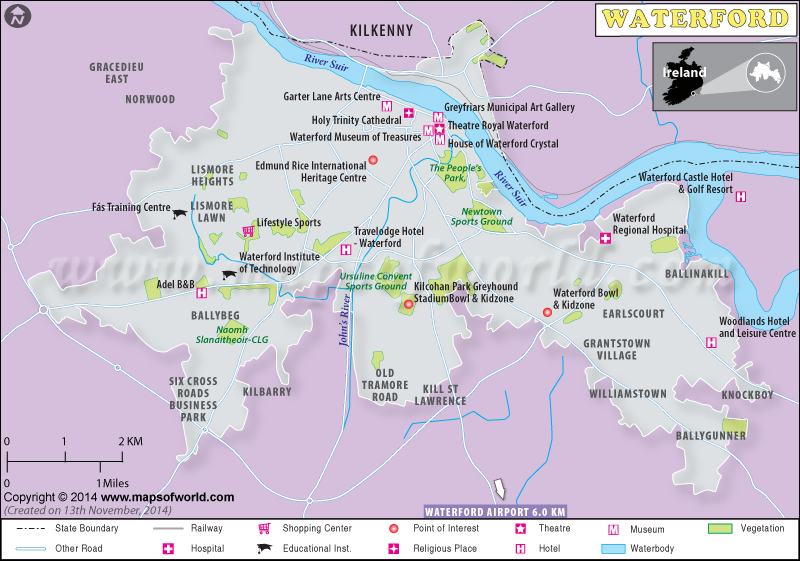 Waterford Ireland Map Waterford Map