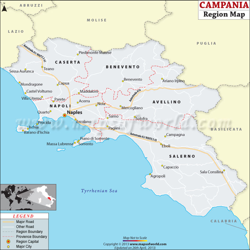 Campania Italy Map Campania Map