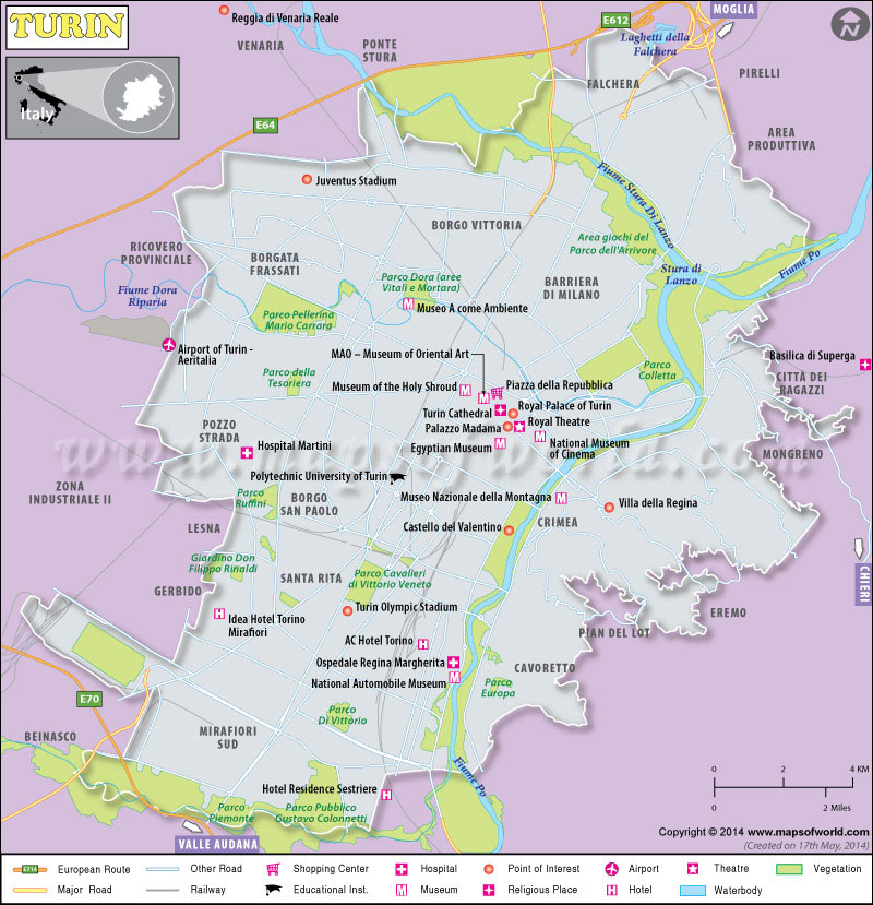 Turin Italy Map