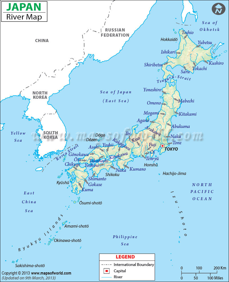 Map Of Japan Rivers Leone