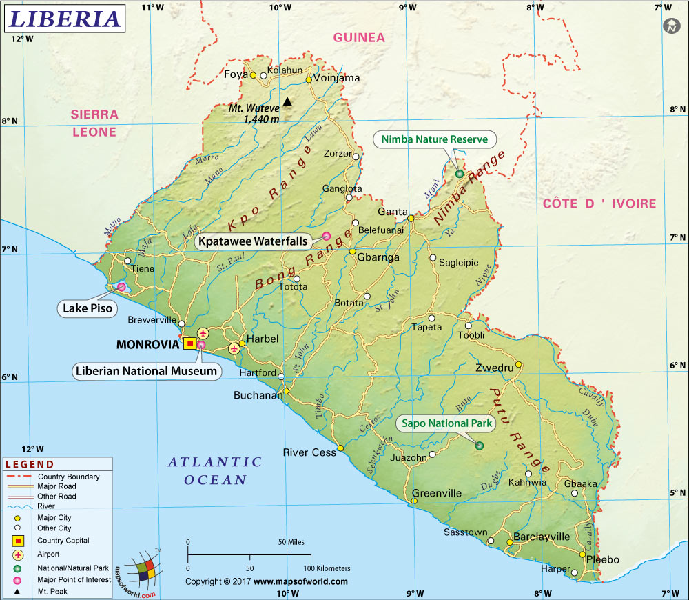 Liberia Map Map of Liberia Collection of Liberia Maps