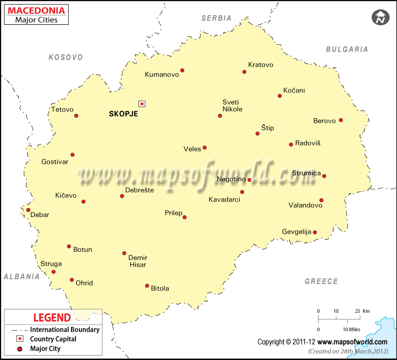 Macedonia City Map Map of Macedonia with Cities