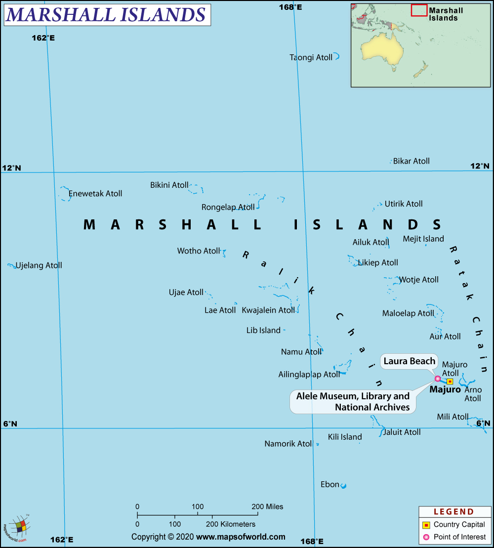 Marshall Islands Map Map of Marshall Islands