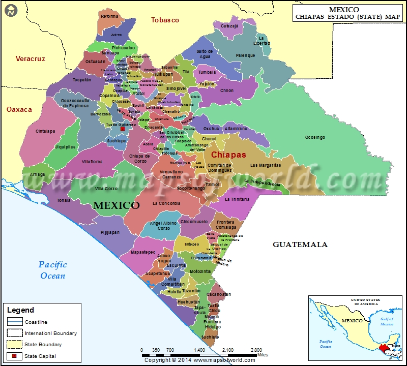 Chiapas Mexico Map Chiapas Map