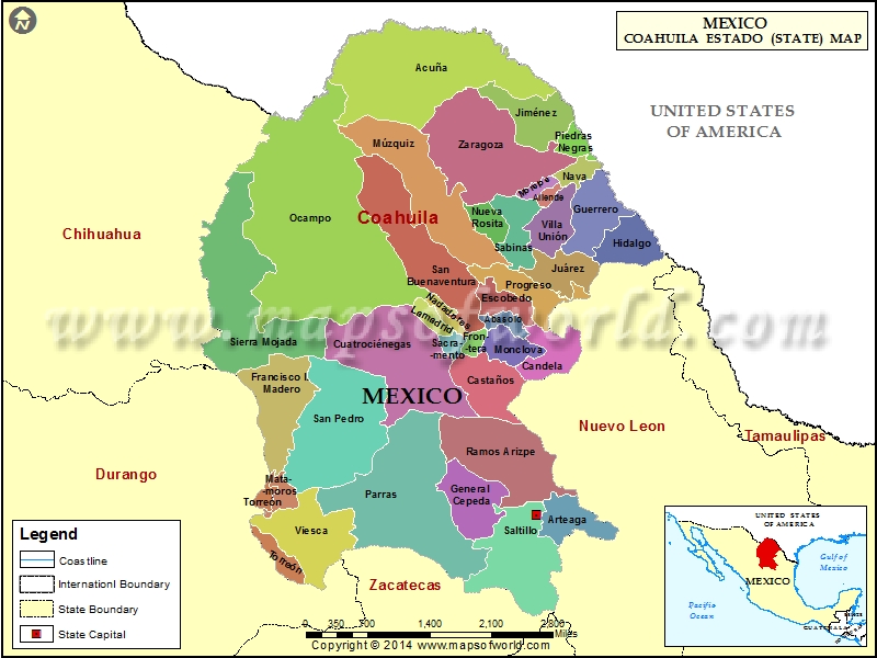 Coahuila Mexico Map Coahuila Map