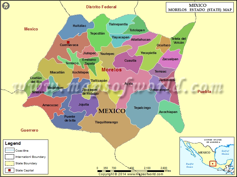 Morelos Mexico Map Morelos Mapa