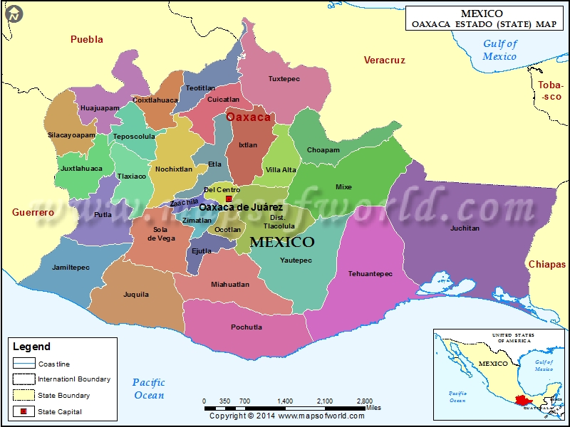 Oaxaca Mexico Map Oaxaca Map