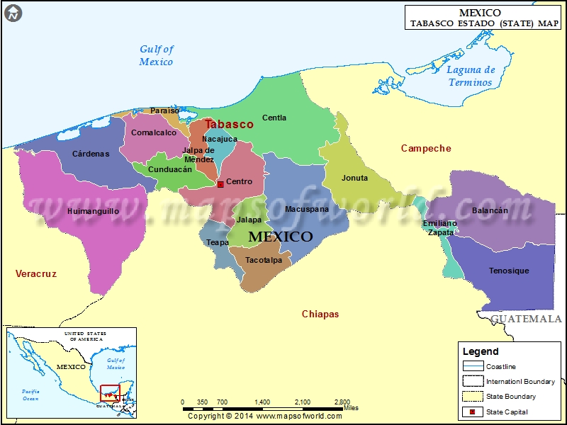 Tabasco Mexico Map Tabasco Mapa