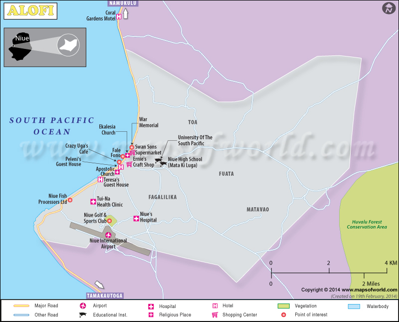 Alofi New Zealand Map Alofi Map Map of Alofi City, Niue