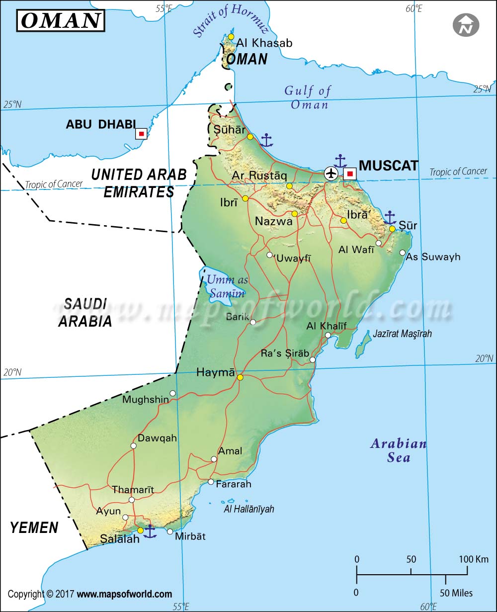 Oman Map, Map of Oman