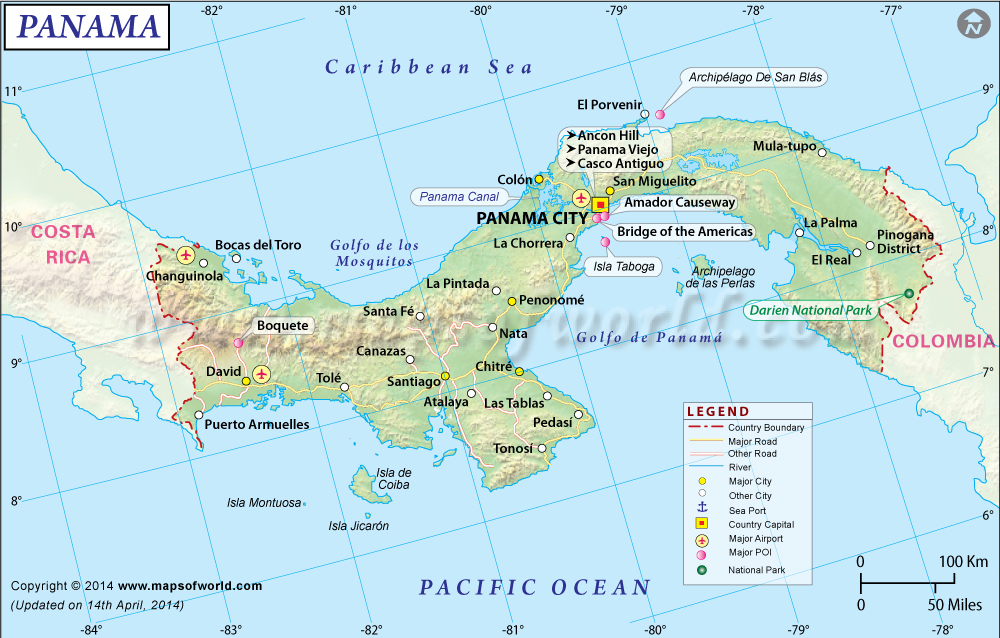 Panama Map Map of Panama Collection of Panama Maps