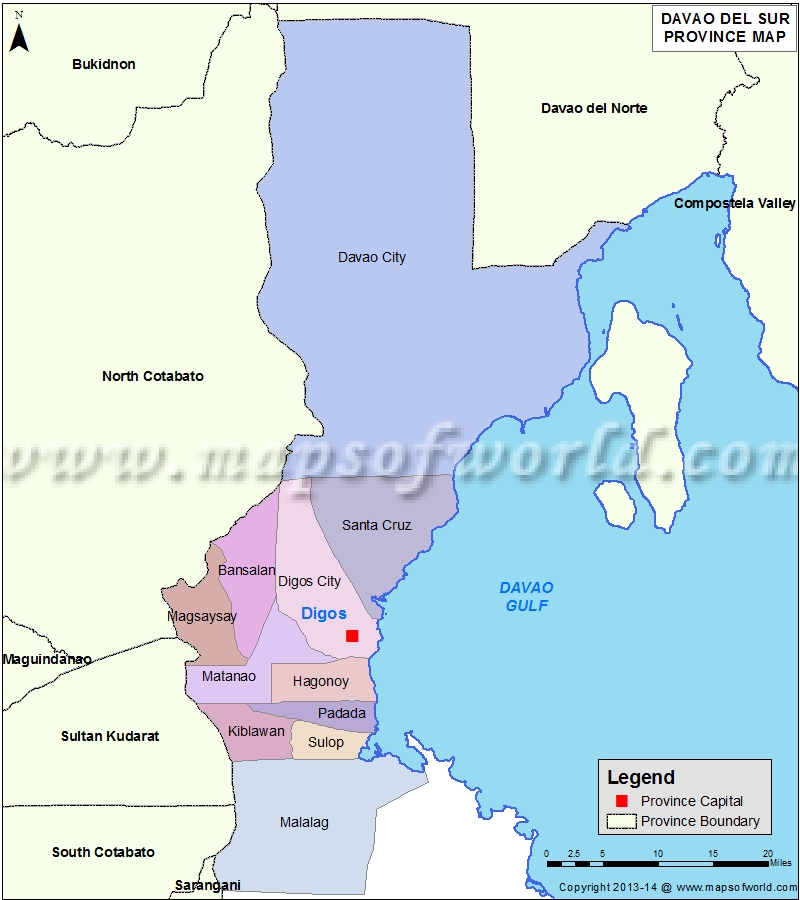 Davao del Sur Map Map of Davao del Sur Province, Philippines