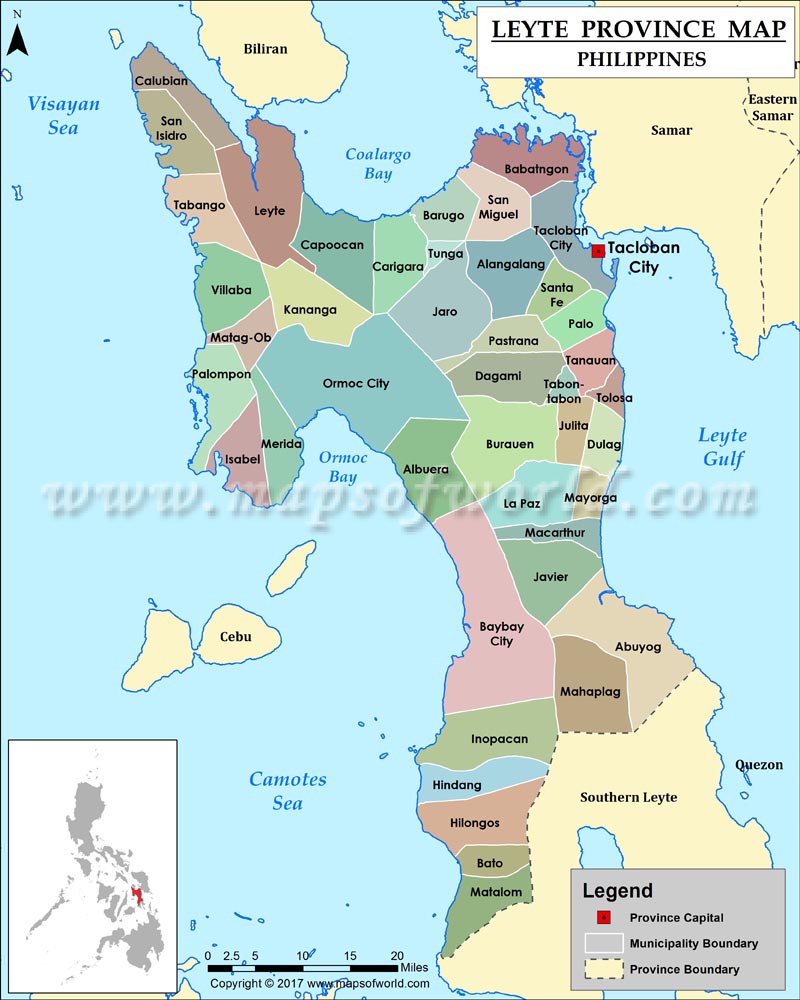 Leyte Map Map of Leyte Province, Philippines