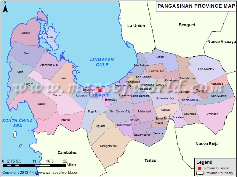 Pangasinan Map Map of Pangasinan Province, Philippines