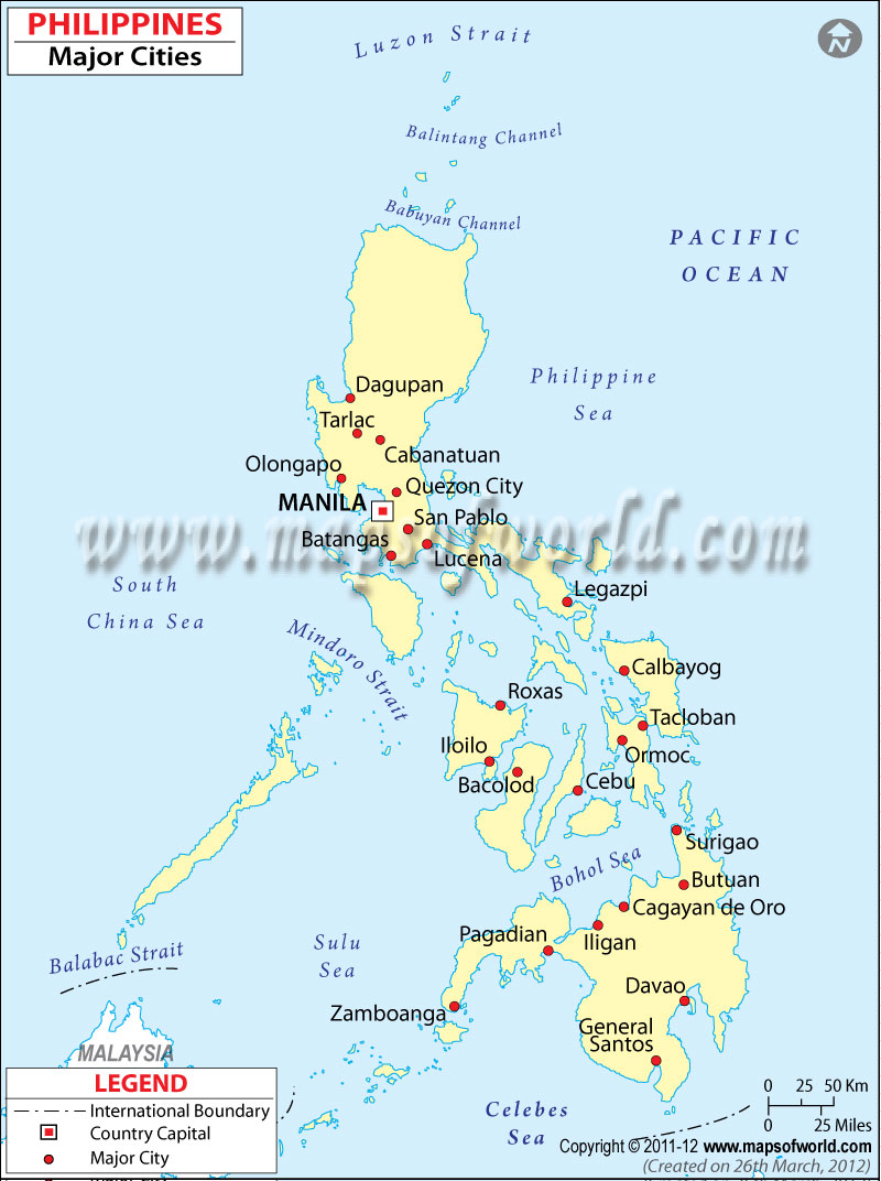 Philippines Cities Map, Cities in Philippines